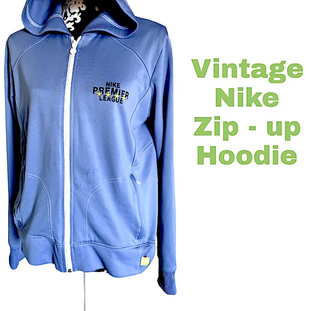 Y2k Nike zip- front periwinkle blue  hoodie
